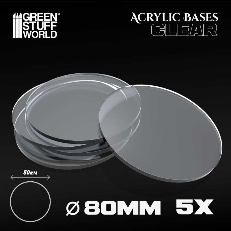 80 mm runde und transparent Acryl Basen | Runde Transparente Basen