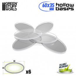 Transparente Kunststoffbasen mit Lücke 60x35mm - Oval | Ovale