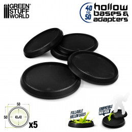 Hollow Plastic Bases - BLACK 50mm | Miniature Round Plastic Bases
