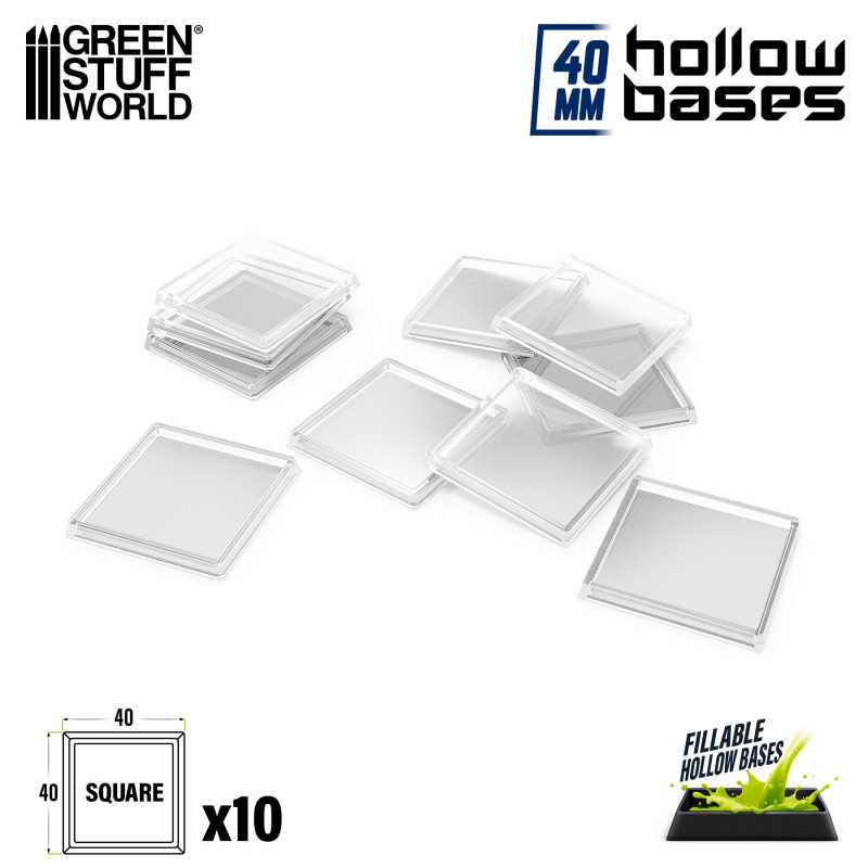 Plastic CLEAR Square Hollow Base 40mm | Acrylic Square Bases