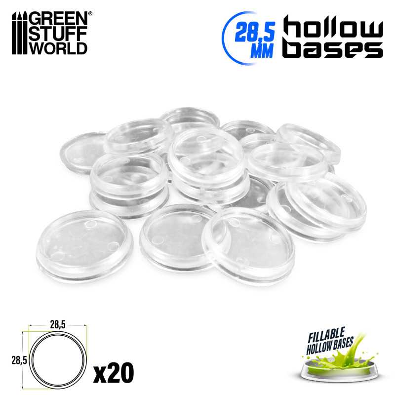 Transparent Hollow Plastic Bases - ROUND 28,5mm | Acrylic Round Bases