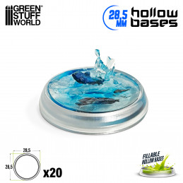 Transparent Hollow Plastic Bases - ROUND 28,5mm | Acrylic Round Bases