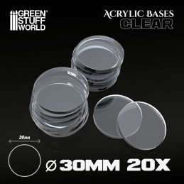 Acrylic Bases - Round 30 mm CLEAR | Acrylic Round Bases