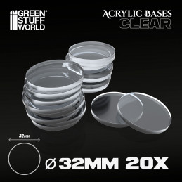 32 mm runde und transparent Acryl Basen | Runde Transparente Basen