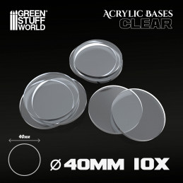 Acrylic Bases - Round 40 mm CLEAR | Acrylic Round Bases