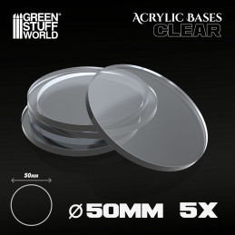 Acrylic Bases - Round 50 mm CLEAR | Acrylic Round Bases