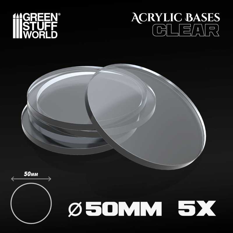 Acrylic Bases - Round 50 mm CLEAR | Acrylic Round Bases Acrylic Bases - Round 50 mm CLEAR | Acrylic Round Bases