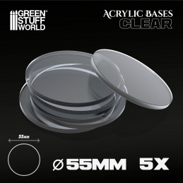 55 mm runde und transparent Acryl Basen | Runde Transparente Basen