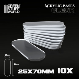 Acrylic Bases - Oval Pill 25x70mm CLEAR | Acrylic Oval Bases