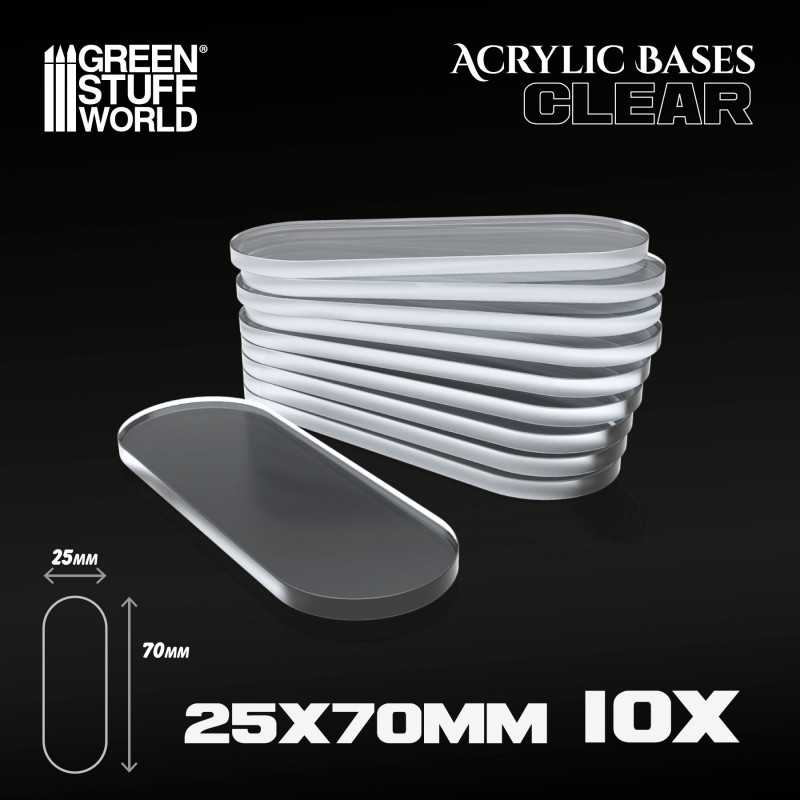 25x70mm oval und transparent Acryl Basen | Ovale
