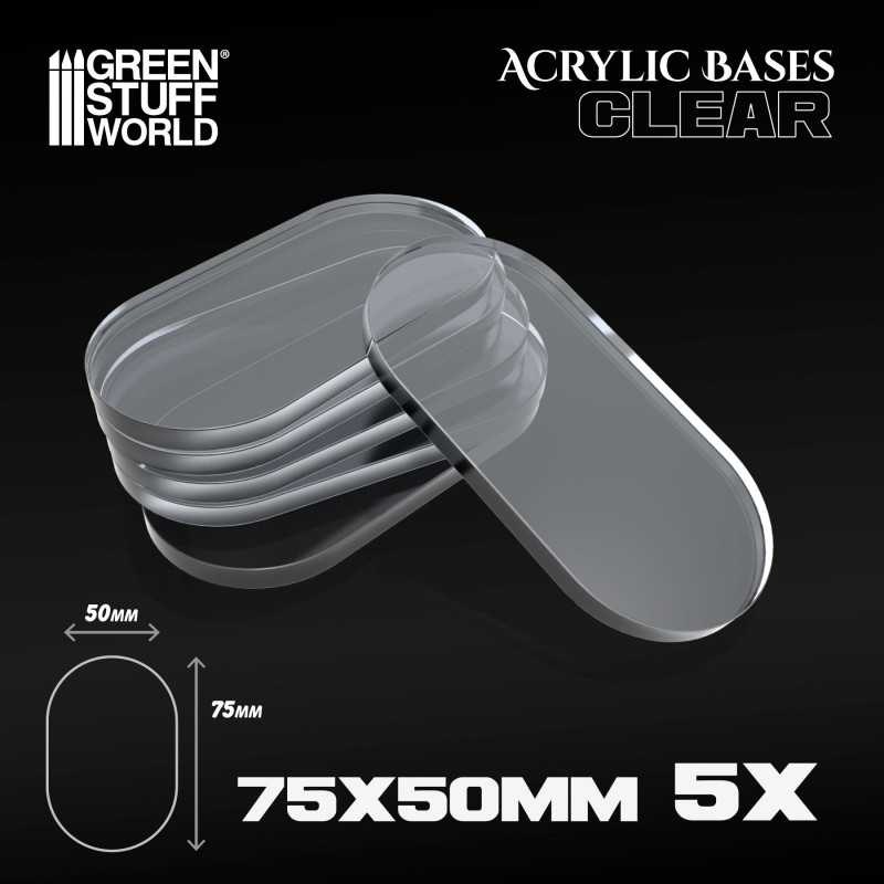 75x50mm oval und transparent Acryl Basen | Ovale