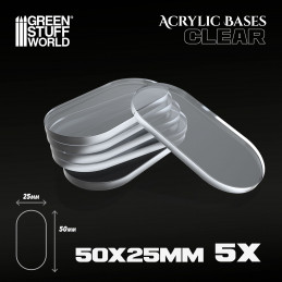 Acrylic Bases - Oval Pill 50x25mm CLEAR | Acrylic Oval Bases