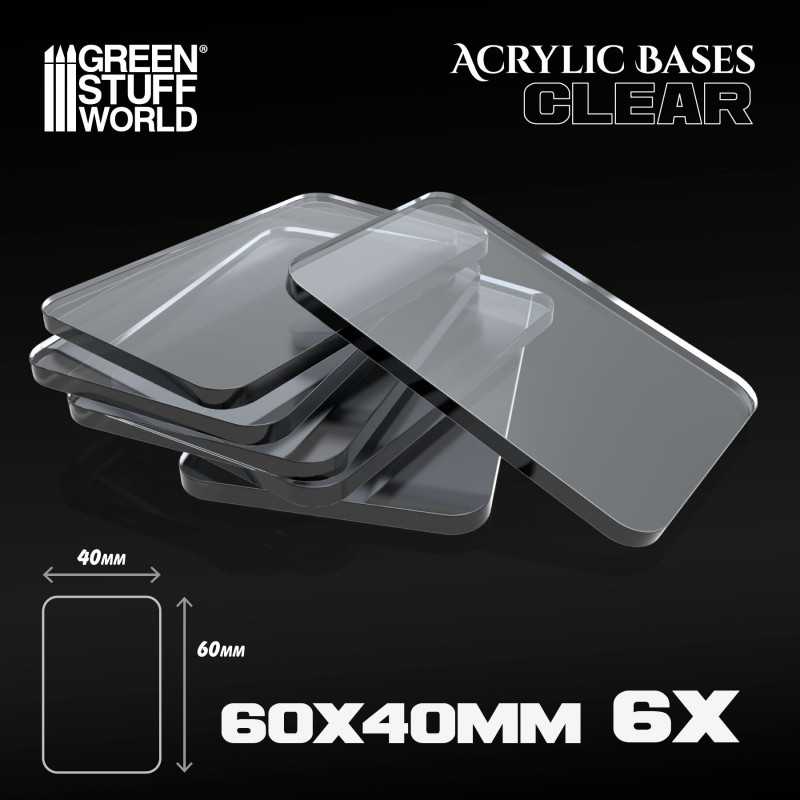 Basi Acriliche - Quadrate 60x40mm TRASPARENTI | Quadrate Basi Acriliche - Quadrate 60x40mm TRASPARENTI | Quadrate