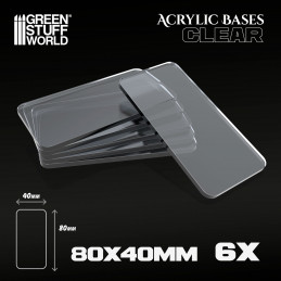 80x40mm quadratisch und transparent Acryl Basen | Quadratische transparente Basen