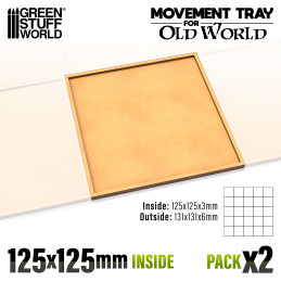 Plateaux de Mouvement MDF 125x125mm | Plateaux de mouvement pour Old World