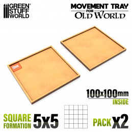 Plateaux de Mouvement MDF 100x100mm | Plateaux de mouvement pour bases carrées