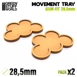 Bandejas de Movimiento DM 28,5mm x5 - SLIM-FIT Bandejas de movimiento para Peanas Redondas