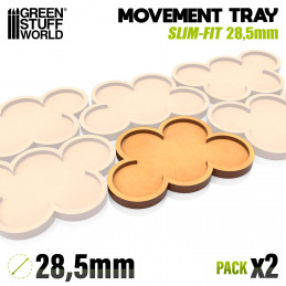 Bandejas de Movimiento DM 28,5mm x5 - SLIM-FIT Bandejas de movimiento para Peanas Redondas