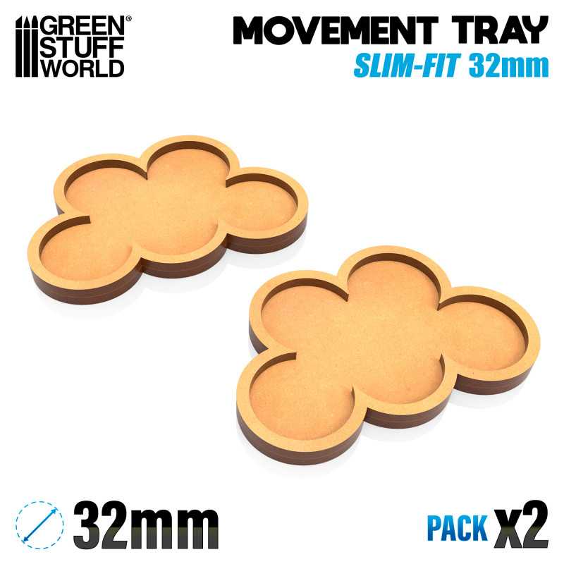 MDF Movement Trays 32mm x 5 - SLIM-FIT | Movement trays for round bases