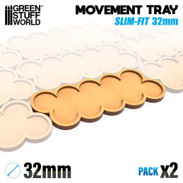 MDF Movement Trays 32mm x 10 - SLIM-FIT | Movement trays for round bases