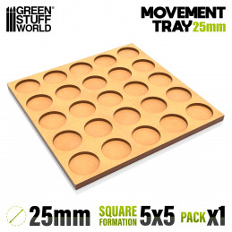 Plateaux de Mouvement MDF 25mm 5x5 - Hordes en Ligne | Plateaux de mouvement pour bases rondes