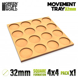 MDF Movement Trays 32mm 4x4 - Skirmish Lines | Movement trays for round bases