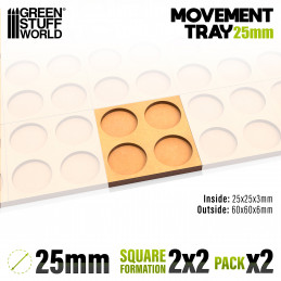 MDF Regimentsbases 25mm 2x2 - Skirmish Lines | Regimentsbases für runde Sockel