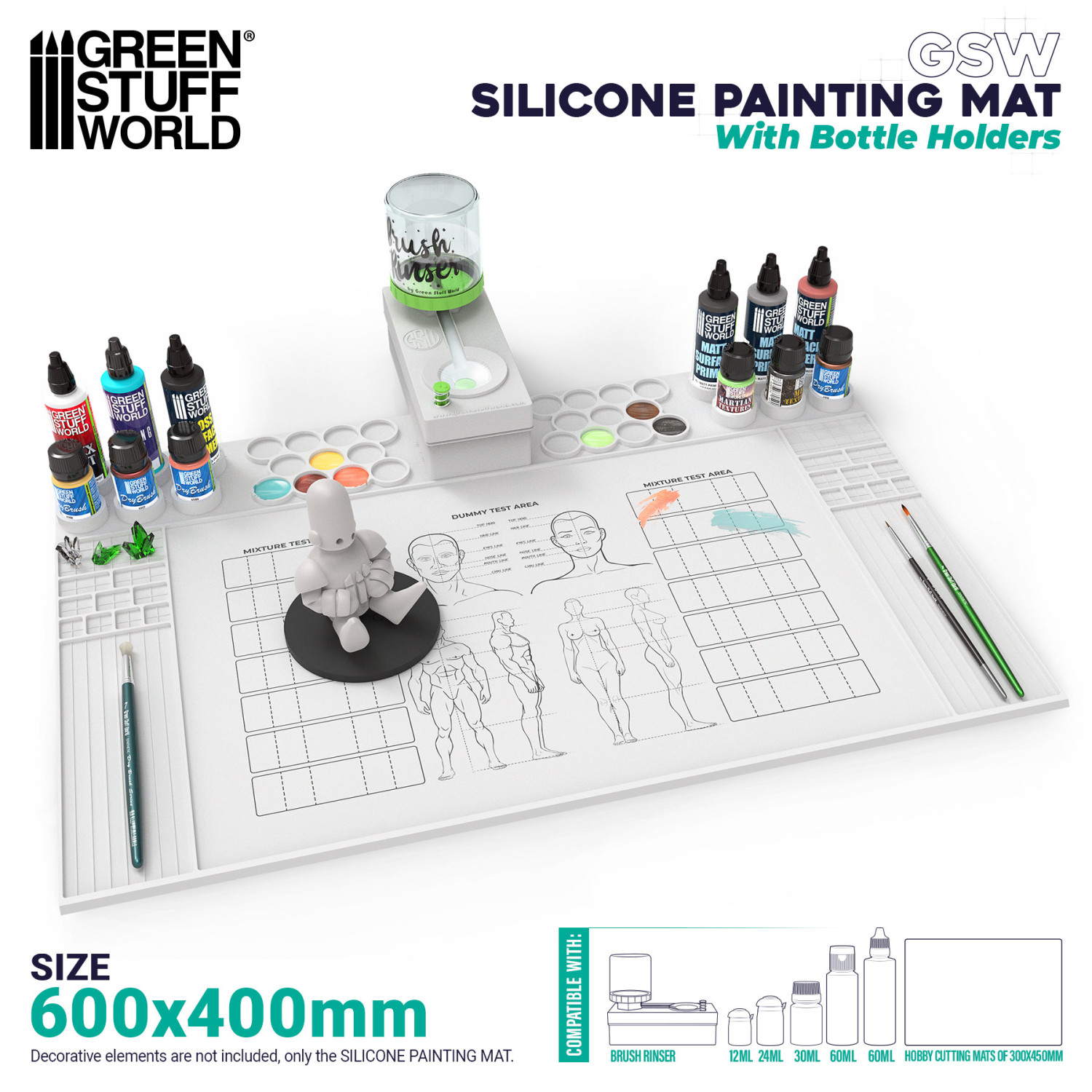 Silicone Painting Mat with Edges 450x300mm - GSW