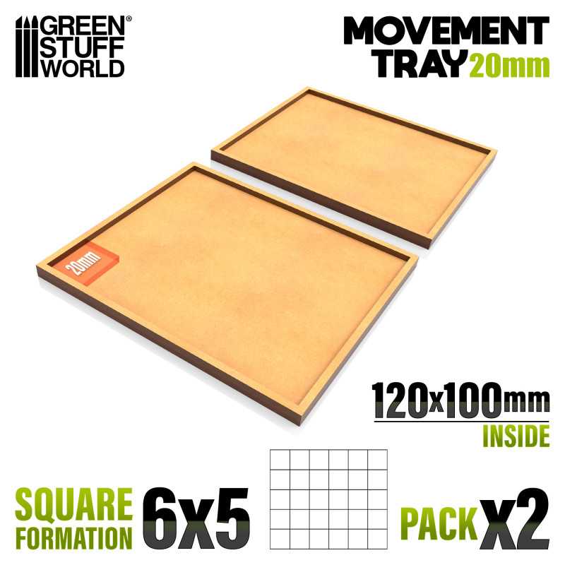 Plateaux de Mouvement MDF 120x100mm | Plateaux de mouvement pour bases carrées