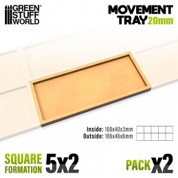 Vassoi di Movimento MDF 100x40mm | Vassoi di movimento per basi quadrate