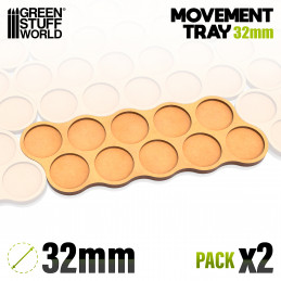 MDF Movement Trays 32mm x10 - Skirmish | Movement trays for round bases