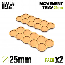 Plateaux de Mouvement MDF 25mm x10 - Horde | Plateaux de mouvement pour bases rondes