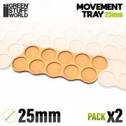 MDF Movement Trays 25mm x10 - Skirmish | Movement trays for round bases