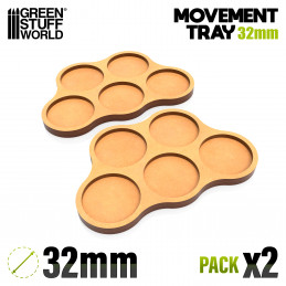 MDF Movement Trays 32mm x5 - Skirmish | Movement trays for round bases