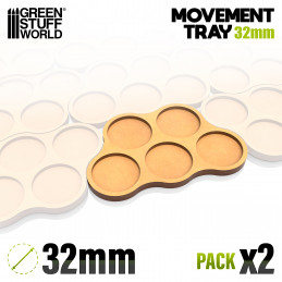 MDF Movement Trays 32mm x5 - Skirmish | Movement trays for round bases