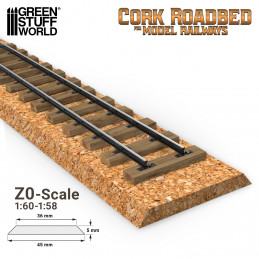 Z0 Cork Roadbed | Scale Cork Roadbed