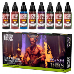 Set x8 Acrylic Wash Ink Paints | Model Paint Sets