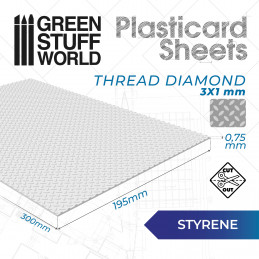 Plancha Plasticard DIAMANTE - tamaño A4 Planchas Texturizadas