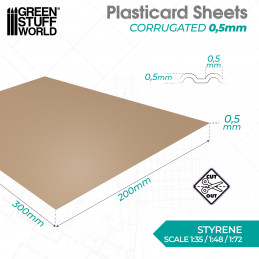 Plaque de Plasticard texturé ONDULÉE FINE 0.5mm | Plaques de Plasticard Texturé
