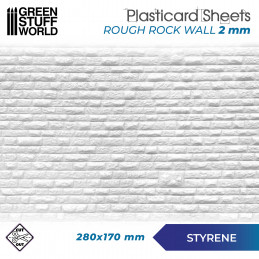 ABS Plasticard - ROUGH ROCK WALL Textured Sheet - A4 | Textured Sheets