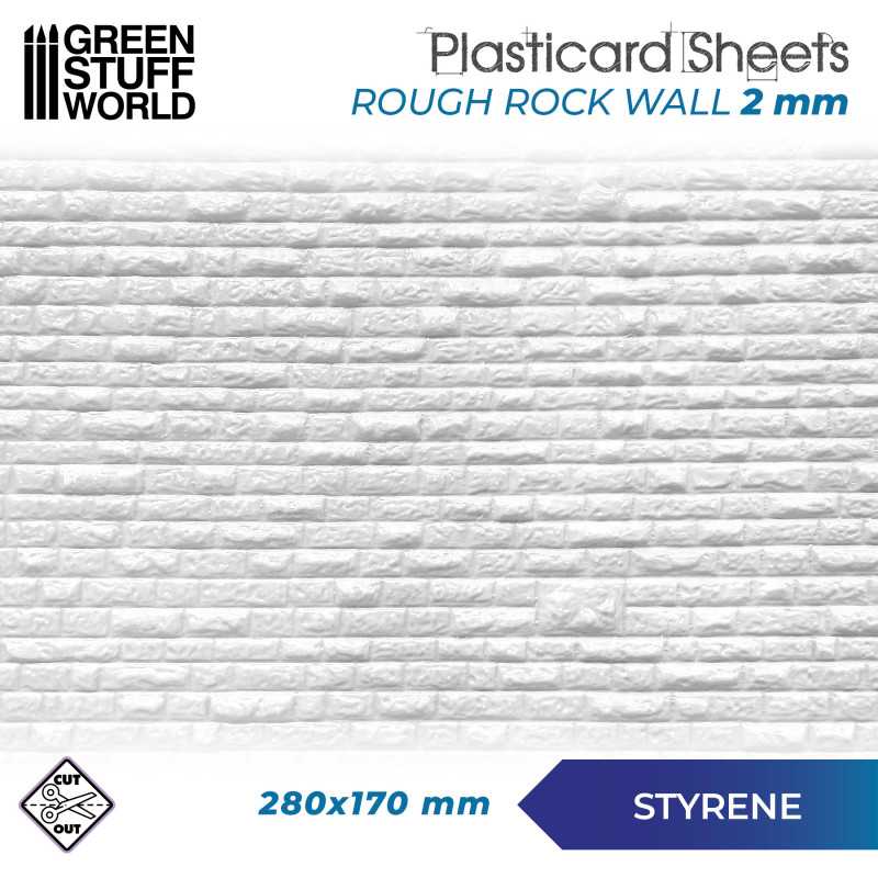 ABS Plasticard - ROUGH ROCK WALL Textured Sheet - A4 | Textured Sheets