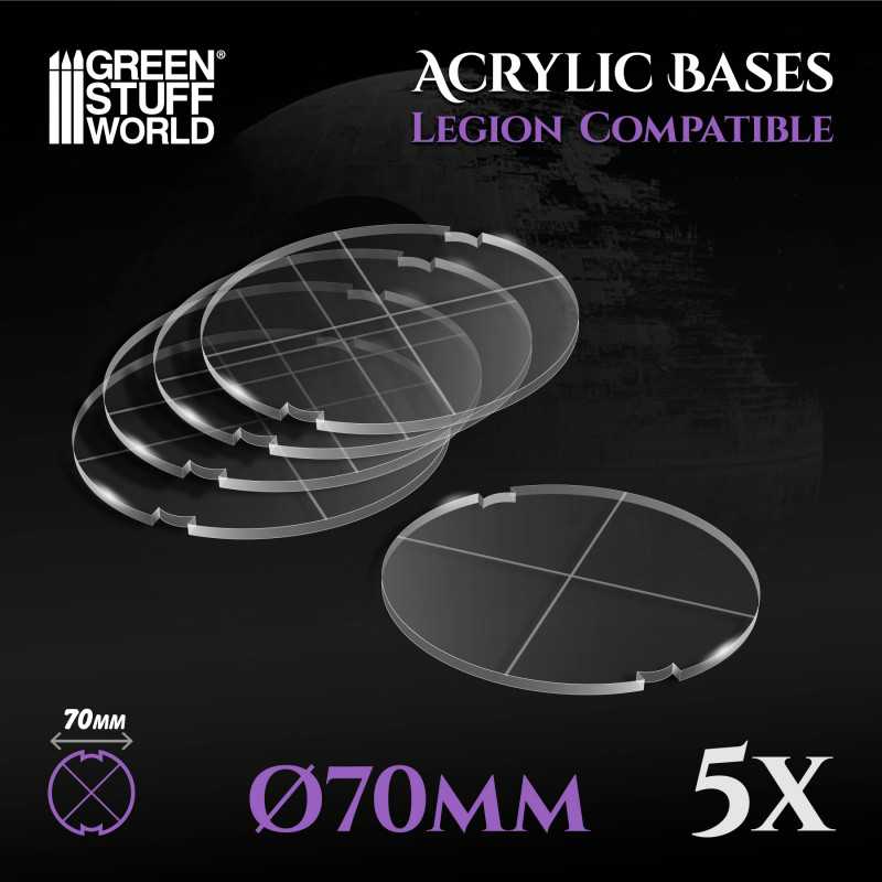 70 mm runde Acryl Basen (Legion) | Star Wars Legion Transparente Basen