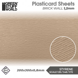 Foglio Plasticard - Muro di mattoni 1,2mm