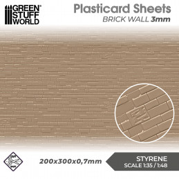 Foglio Plasticard - Muro di mattoni 3mm