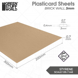 Plancha Plasticard - Pared de Ladrillo 3mm