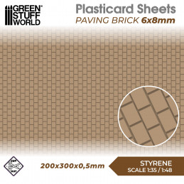 Foglio Plasticard - Pavimento Mattonato 6x8mm