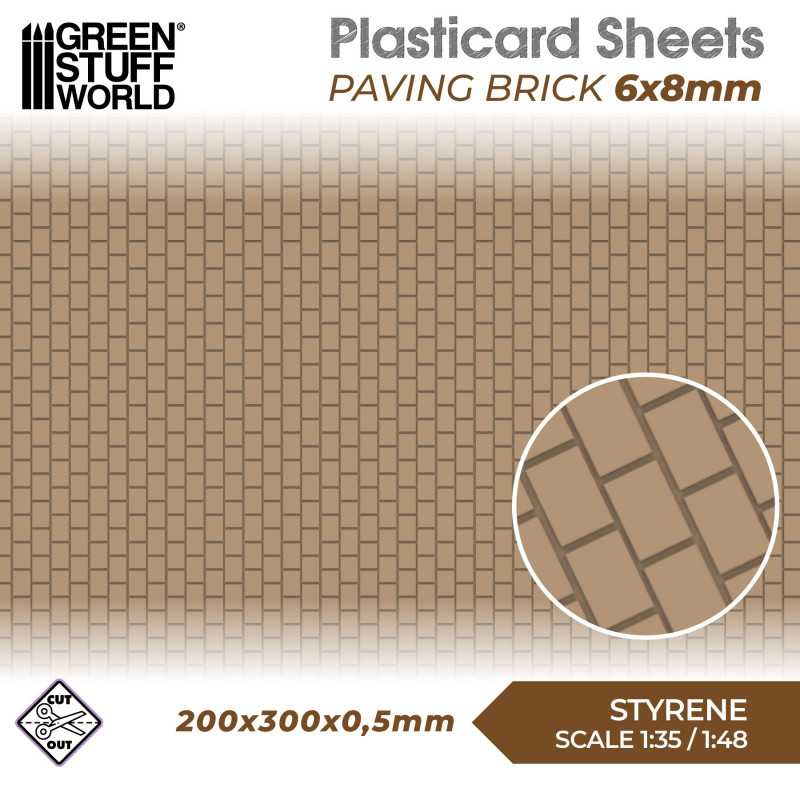Foglio Plasticard - Pavimento Mattonato 6x8mm Foglio Plasticard - Pavimento Mattonato 6x8mm