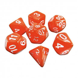 7x Mix 16mm Spielwürfel - Orange | DnD Würfelset