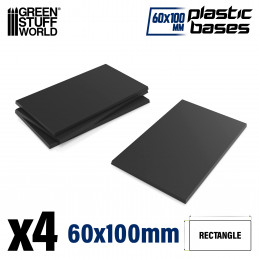 Socles RECTANGULAIRES 100x60mm en plastique Chars