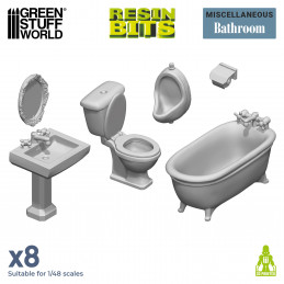 Resin Set Toilet and WC | Modern furniture and scenery